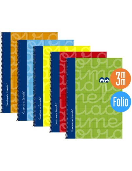 Bloc Espiral Lamela Folio Cuadrovia 3 Mm Tapa Extra Dura 80 Hojas Colores Surtidos