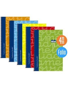 Bloc Espiral Lamela Folio Cuadrovia 4 Mm Tapa Extra Dura 80 Hojas Colores Surtidos