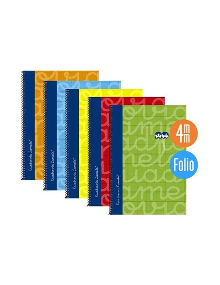 Bloc Espiral Lamela Folio Cuadrovia 4 Mm Tapa Extra Dura 80 Hojas Colores Surtidos